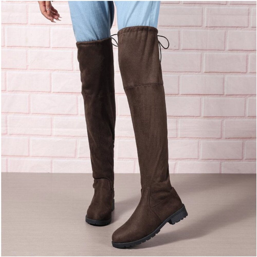 Brown Faux Suede Over-the-Knee Boots Size 9 | Thigh High Boots